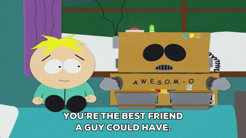 Butters talking to Awesome-O in South Park
